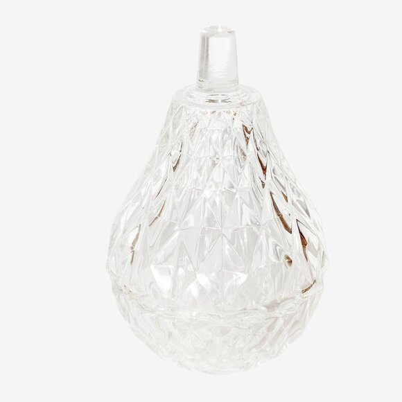 Vintage CRYSTAL CUT GLASS PEAR SHAPED TRINKET DISH / Made in Italy / 4 inches - Picture 3 of 10